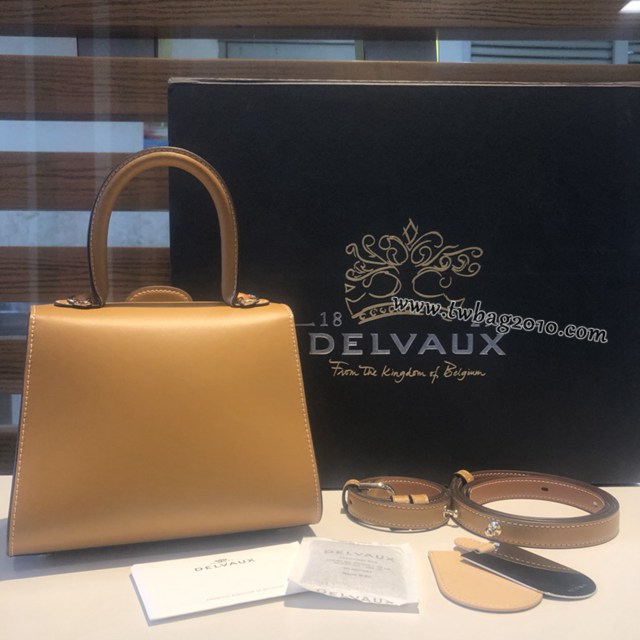 Delvaux比利時專櫃春夏新款焦糖拼色小號手袋女包 德爾沃專櫃Box牛皮brillant手提肩背女包 bxs1113